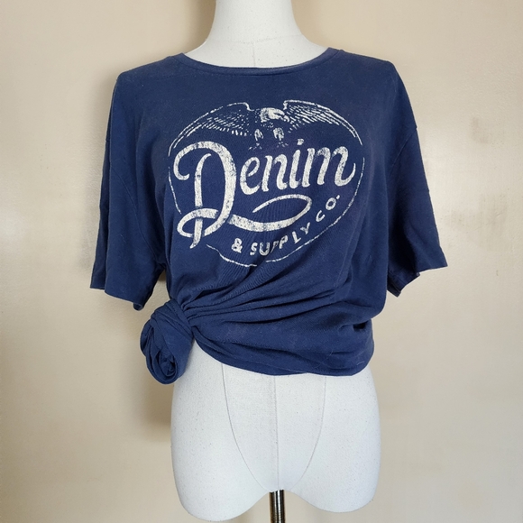 Vintage Blue Denim & Supply Tee, Men's L - Picture 2 of 6